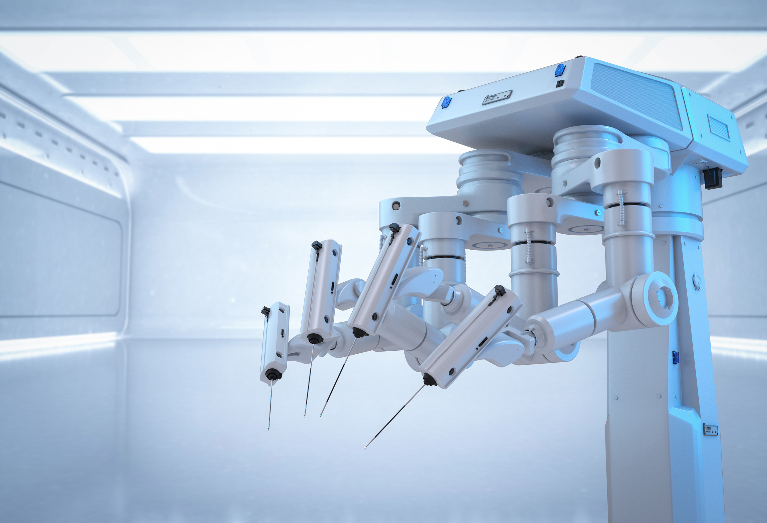 Surgery robot in operation room 