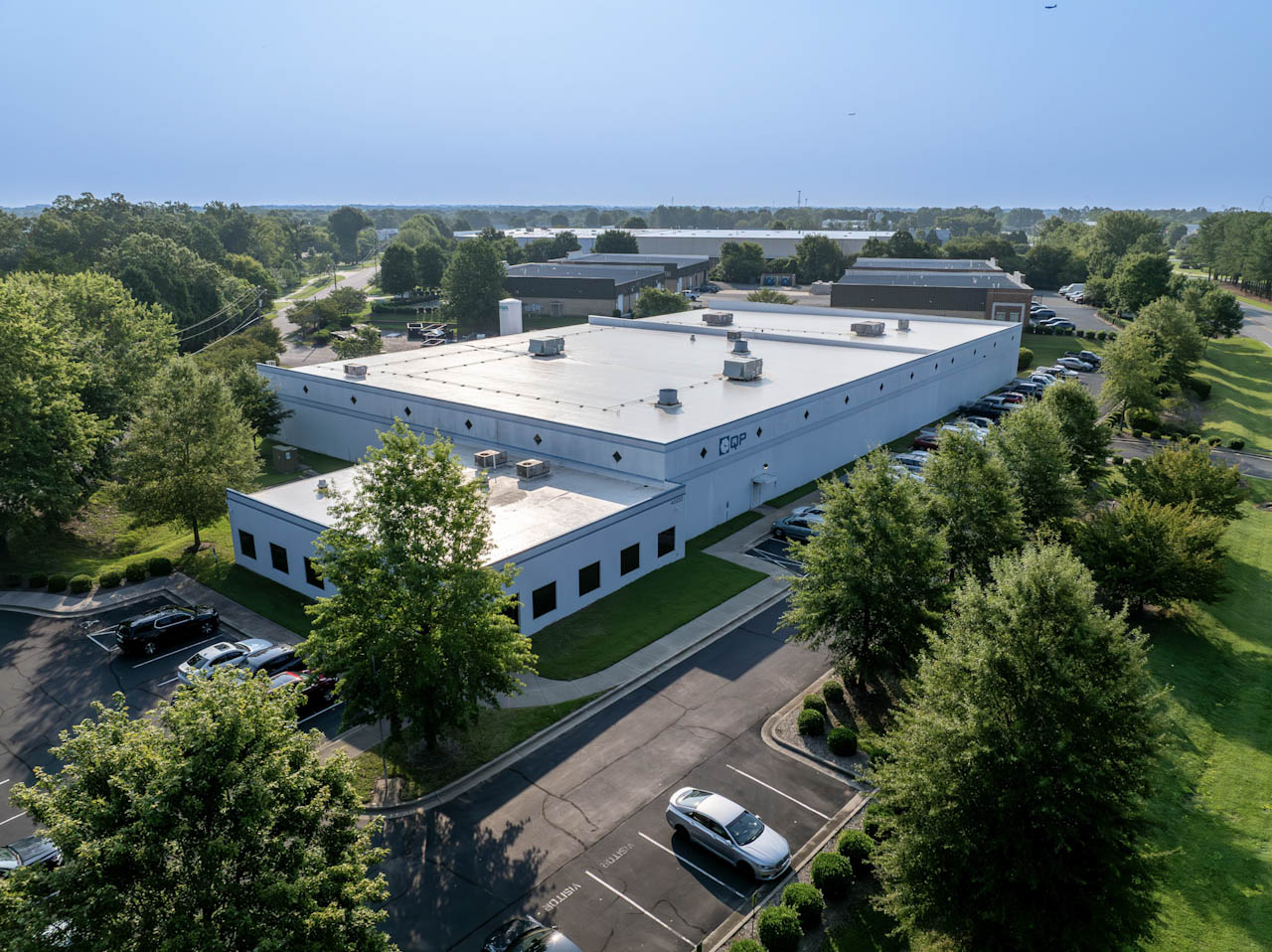 Aerial view of the Quality Products & Machine facility in Charlotte, North Carolina
